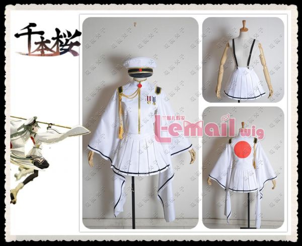 Cosplay Vocaloid Senbon Sakura Miku Dress White Flame